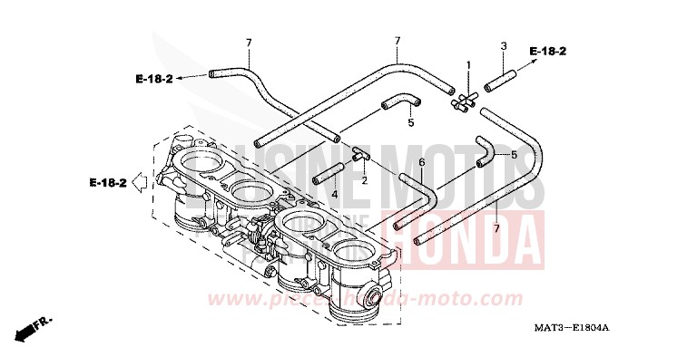 THROTTLE BODY (TUBING) (1/2/3/4) for Super Blackbird ACCURATE SILVER METALLIC (NH146) from 2002